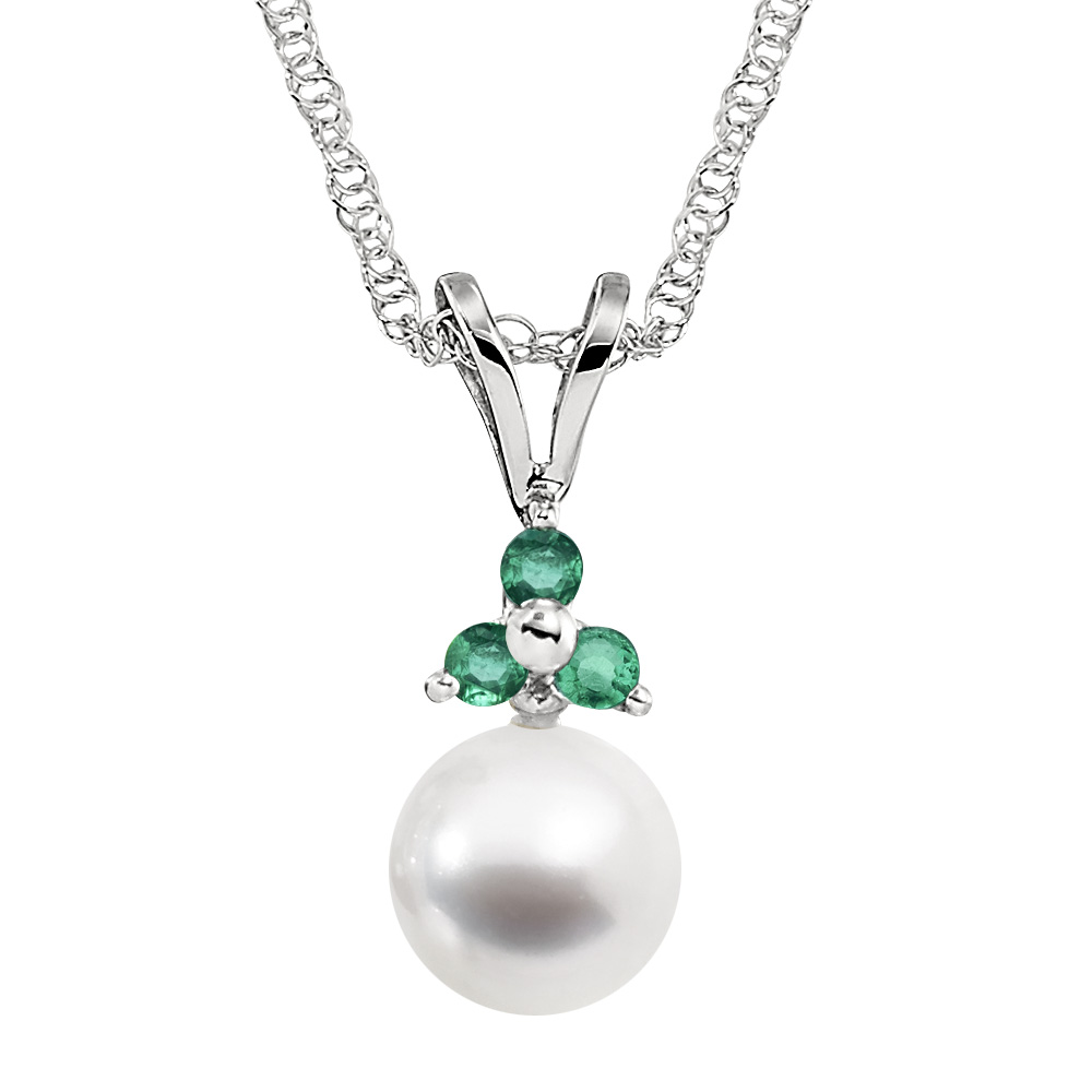 Pearl Drop Necklace - Emerald
