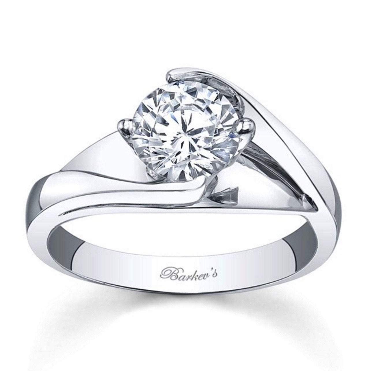 Diamond Engagement Ring - Barkev White Gold Solitaire