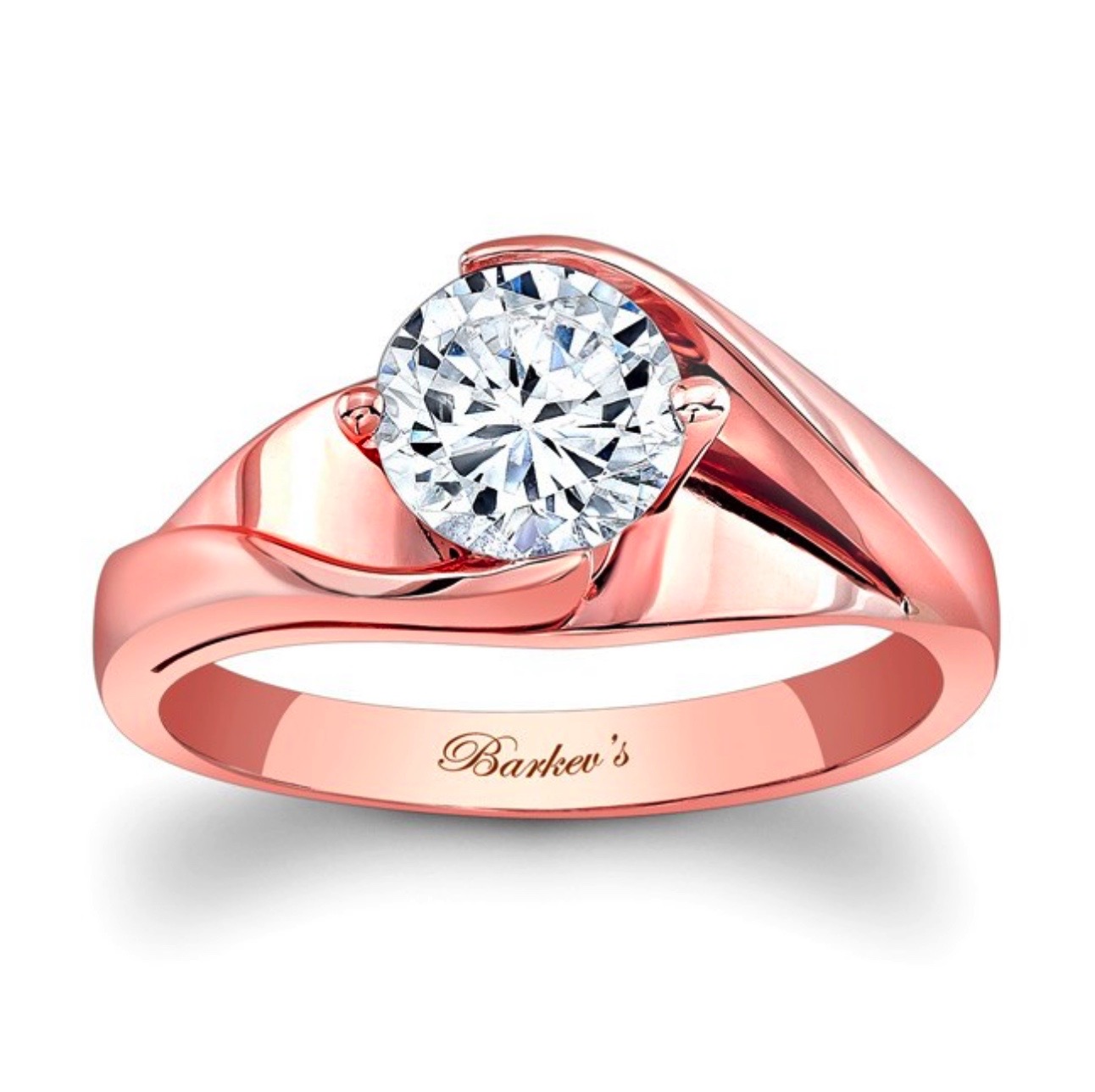 Diamond Engagement Ring - Barkev Rose Gold Solitaire