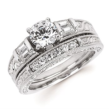 Diamond Engagement Ring - Ostbye 1/4 CTW Baguette Cut Diamond 14KWG