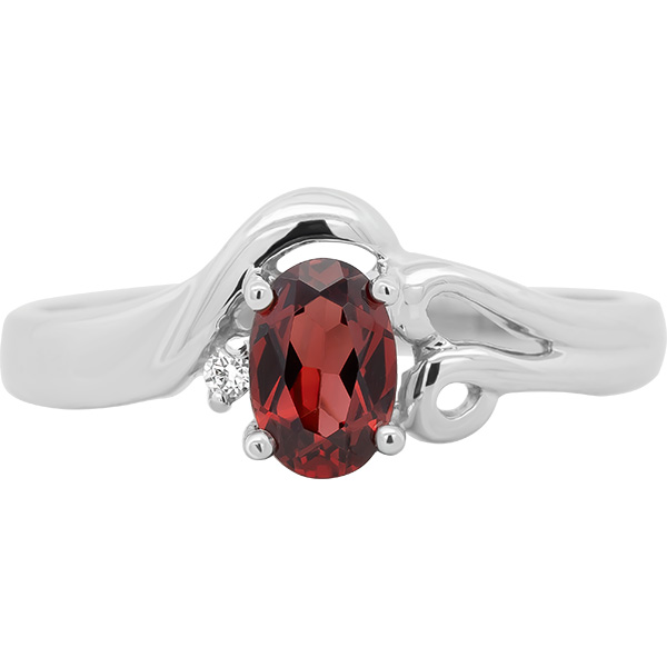 Fashion Garnet Ring w/ Dia