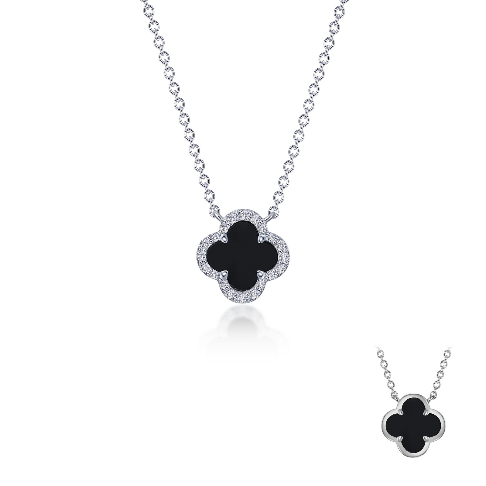 Black Onyx Halo Necklace