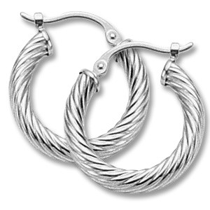 Twisted Tube Hoops - 14KWG