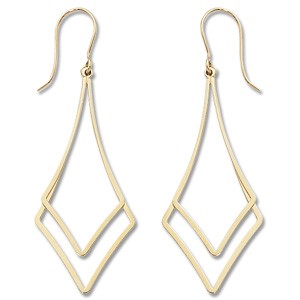 Diamond Drop Earrings - 14KYG