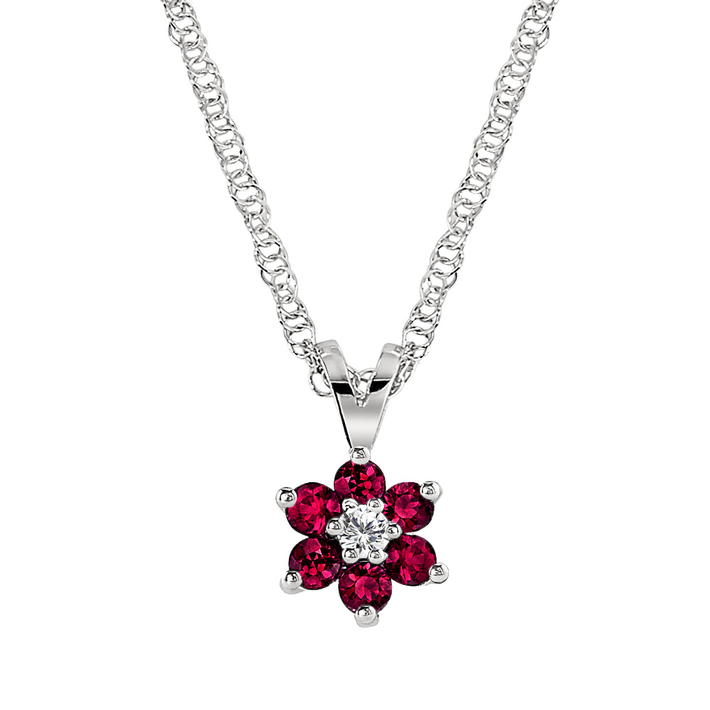 Ruby Flower Necklace