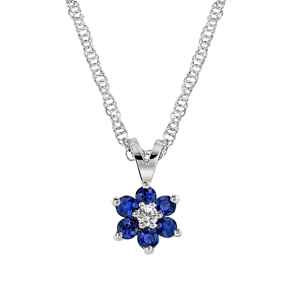 Sapphire Flower Necklace