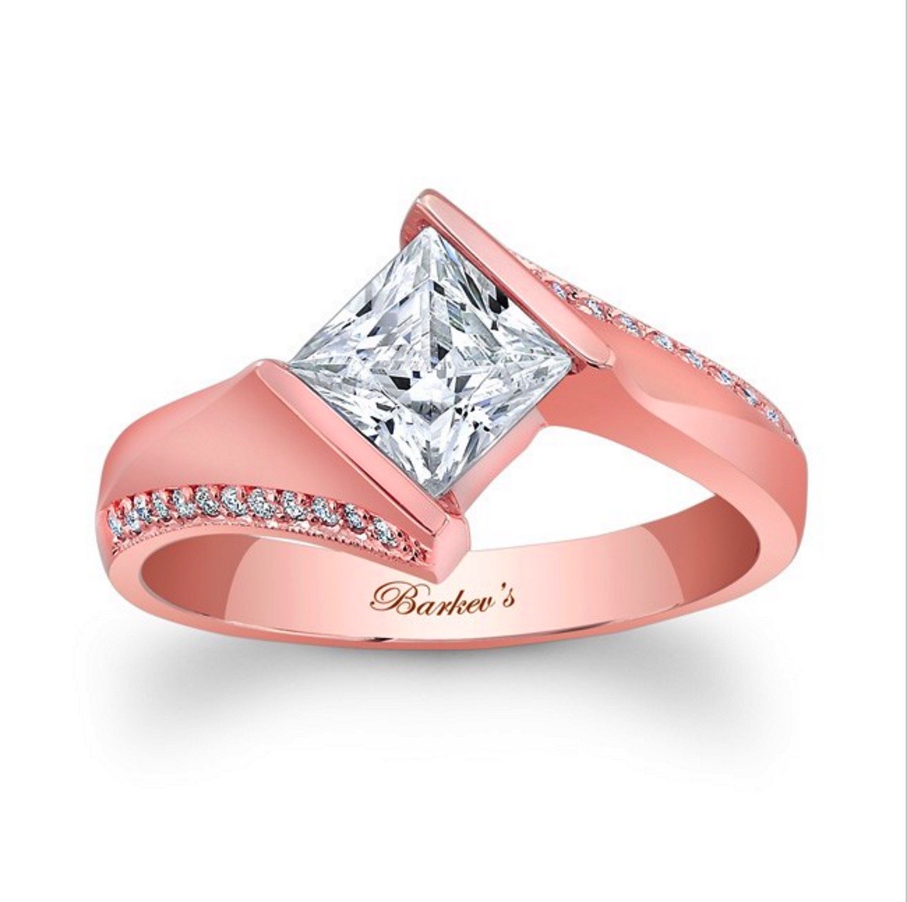 Princess Cut Solitaire Ring - 14K Rose Gold