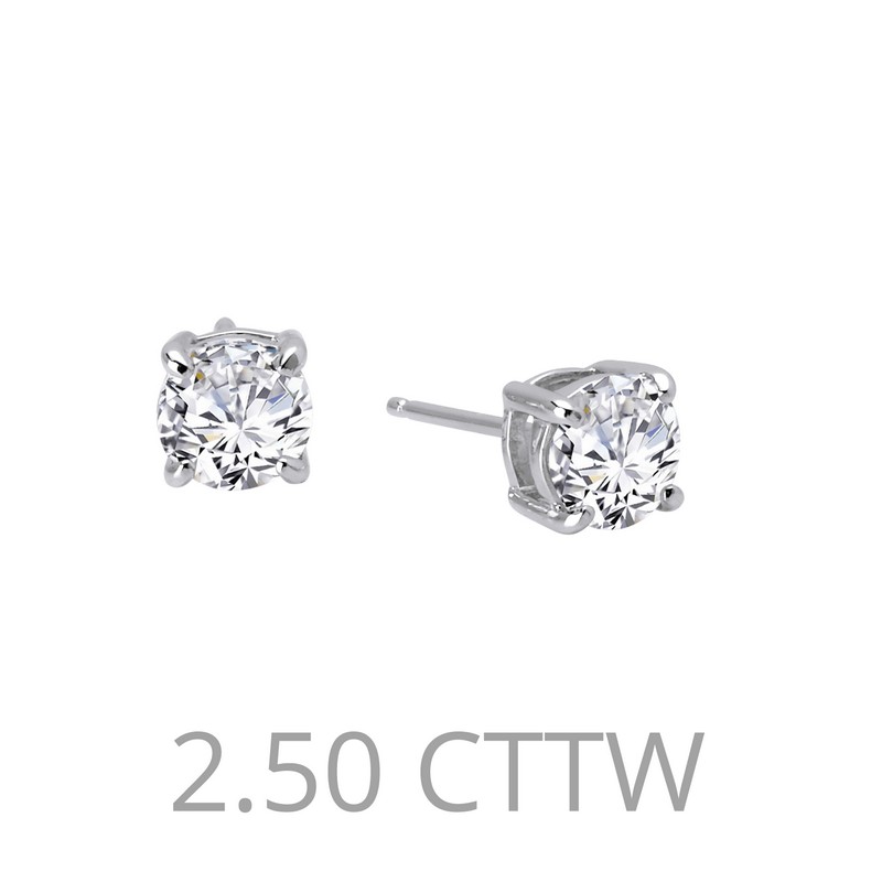 Simulated Diamond Earring - Sterling Silver 2.50 CTTW