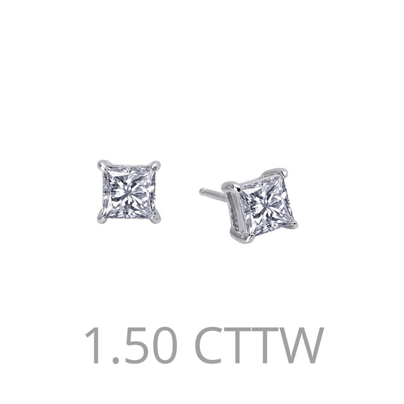 Simulated Diamond Earring - Sterling Silver 1.50 CTTW