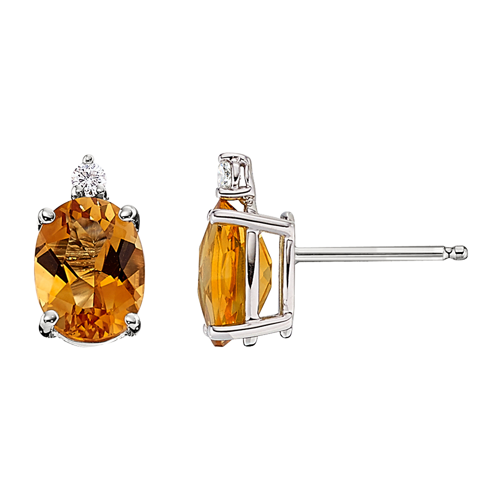 Citrine Diamond Earrings