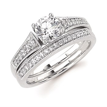 Diamond Engagement Ring - Ostbye Round Center Diamond in 14K White Gold